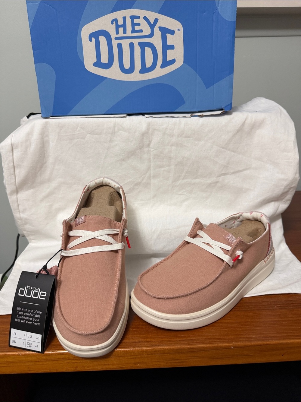 Hey Dude WomensSlip-On Sneakers in Dusty Rose Pink
